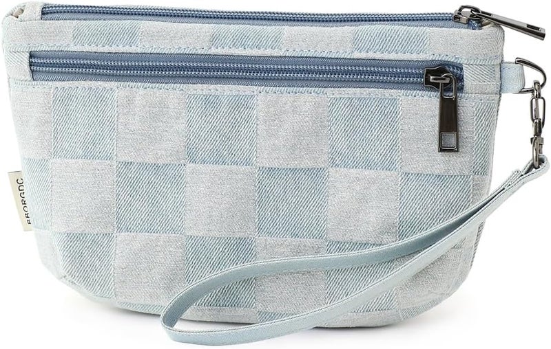 BBORGDC Small Wristlet Wallets for Women, Zip Clutch Bag with Wristlet Pouch, 3-Zipper Original Design - Image 1
